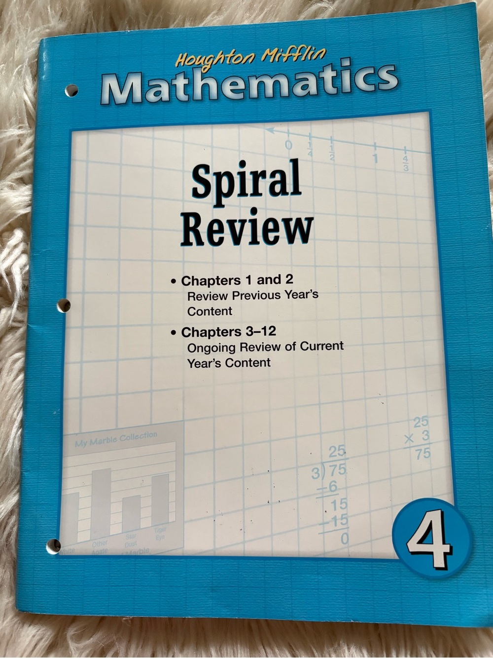 Houghton Mifflin Mathematics Spiral Review Workbook 4th Grade Math Text Prep